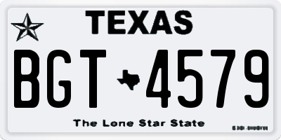TX license plate BGT4579