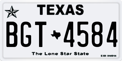 TX license plate BGT4584