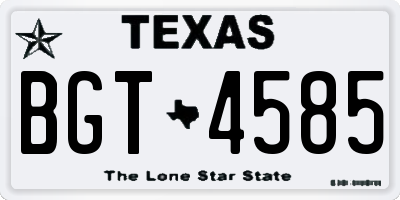 TX license plate BGT4585