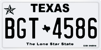 TX license plate BGT4586