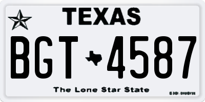 TX license plate BGT4587