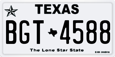 TX license plate BGT4588