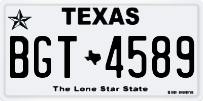 TX license plate BGT4589