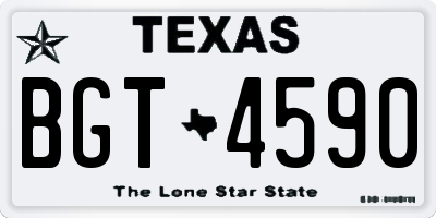 TX license plate BGT4590