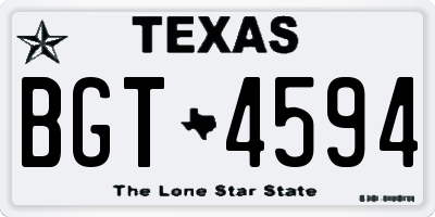 TX license plate BGT4594