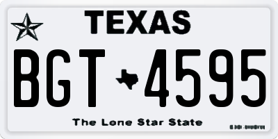 TX license plate BGT4595