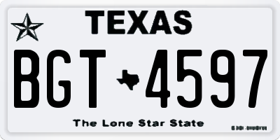 TX license plate BGT4597