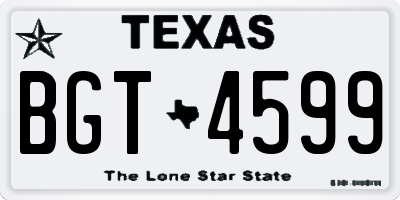 TX license plate BGT4599