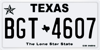 TX license plate BGT4607