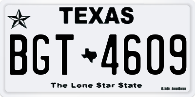 TX license plate BGT4609