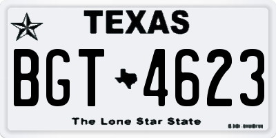 TX license plate BGT4623