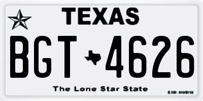 TX license plate BGT4626