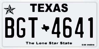 TX license plate BGT4641