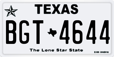 TX license plate BGT4644