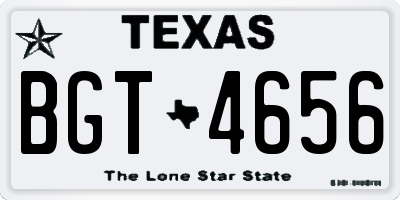 TX license plate BGT4656