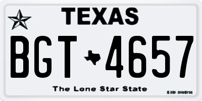 TX license plate BGT4657