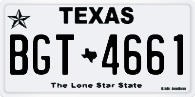 TX license plate BGT4661