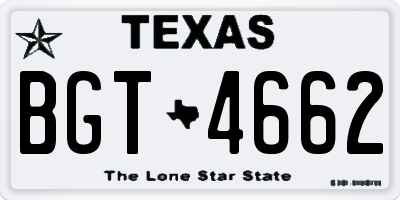TX license plate BGT4662