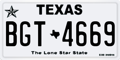 TX license plate BGT4669