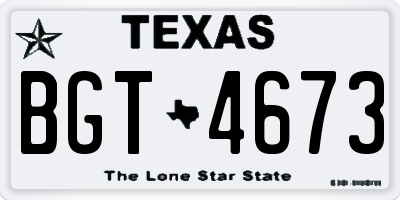 TX license plate BGT4673