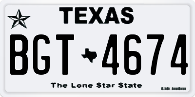 TX license plate BGT4674