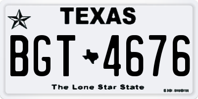 TX license plate BGT4676