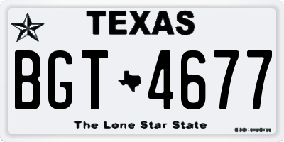 TX license plate BGT4677