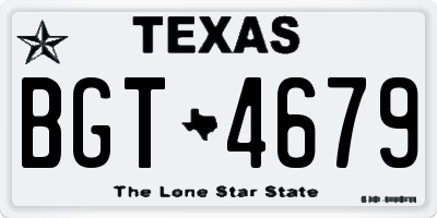 TX license plate BGT4679