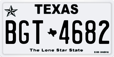 TX license plate BGT4682