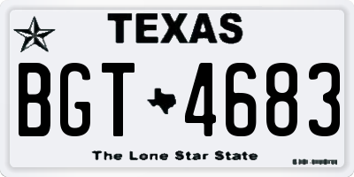 TX license plate BGT4683