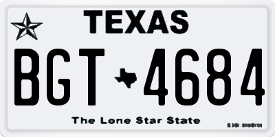 TX license plate BGT4684