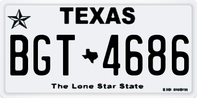 TX license plate BGT4686