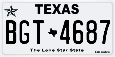 TX license plate BGT4687