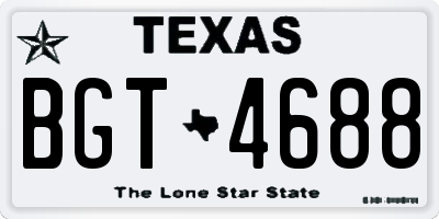 TX license plate BGT4688