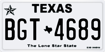 TX license plate BGT4689