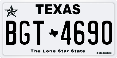 TX license plate BGT4690