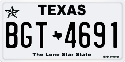 TX license plate BGT4691