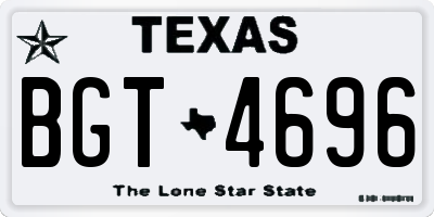TX license plate BGT4696