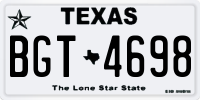 TX license plate BGT4698