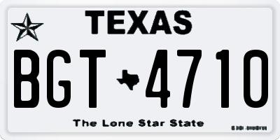 TX license plate BGT4710