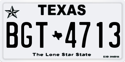 TX license plate BGT4713