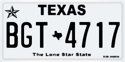 TX license plate BGT4717