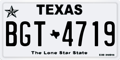 TX license plate BGT4719