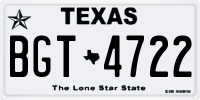 TX license plate BGT4722