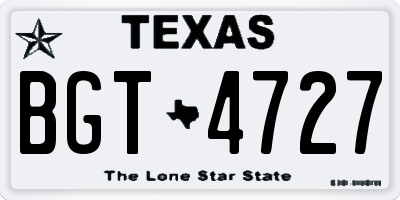 TX license plate BGT4727