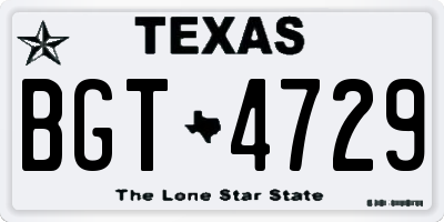 TX license plate BGT4729