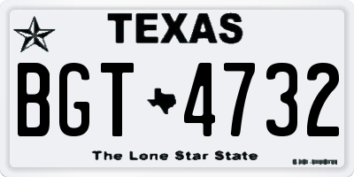 TX license plate BGT4732