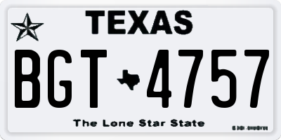 TX license plate BGT4757
