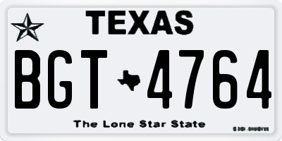 TX license plate BGT4764