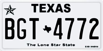 TX license plate BGT4772